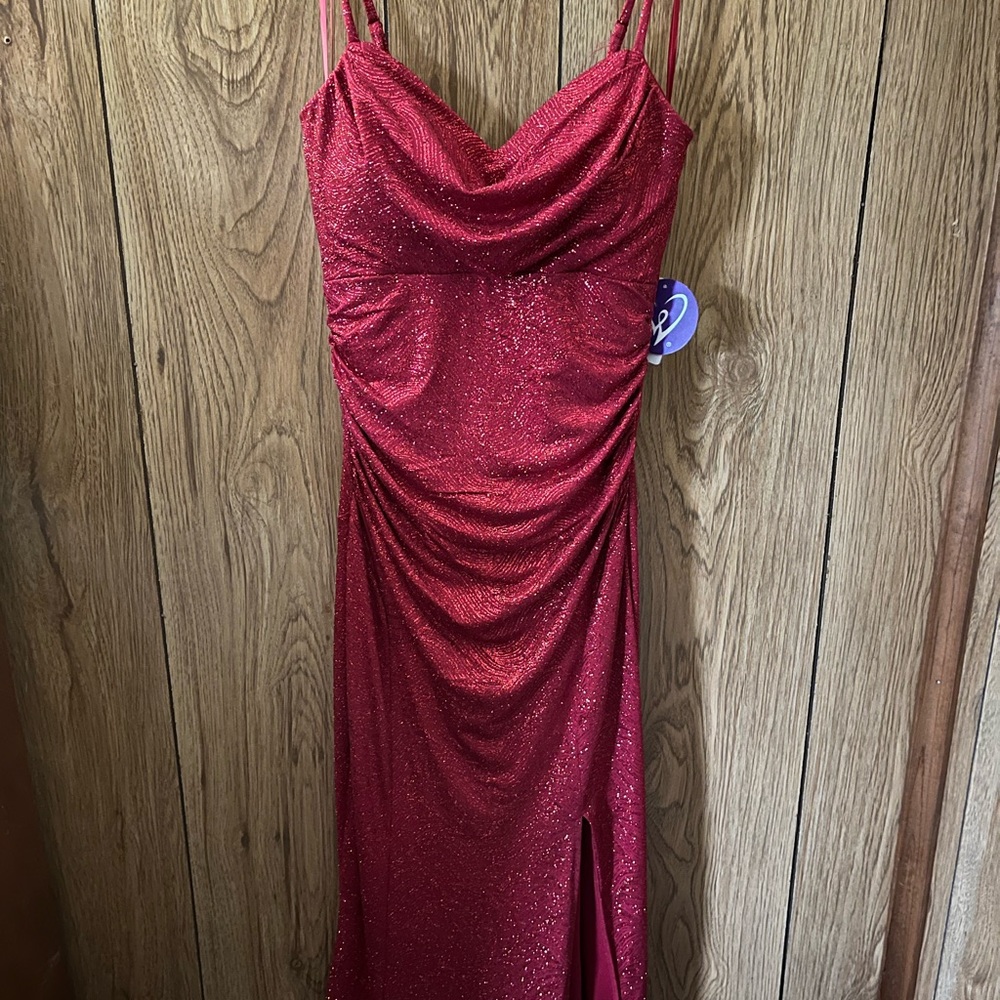Windsor Red Ruched Slip Dress